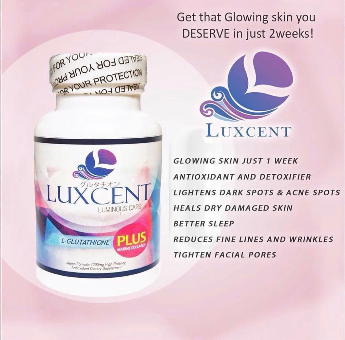 benefits of luxcent glutathione Luxcent Luminous Caps 1800mg Glutathione | LOBeauty