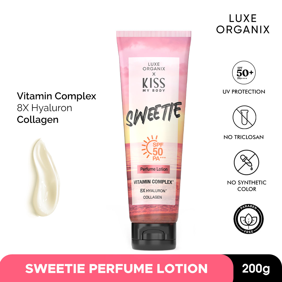 Luxe Organix X Kiss My Body Sweetie Perfume Lotion SPF 50 PA+++ 200g ...