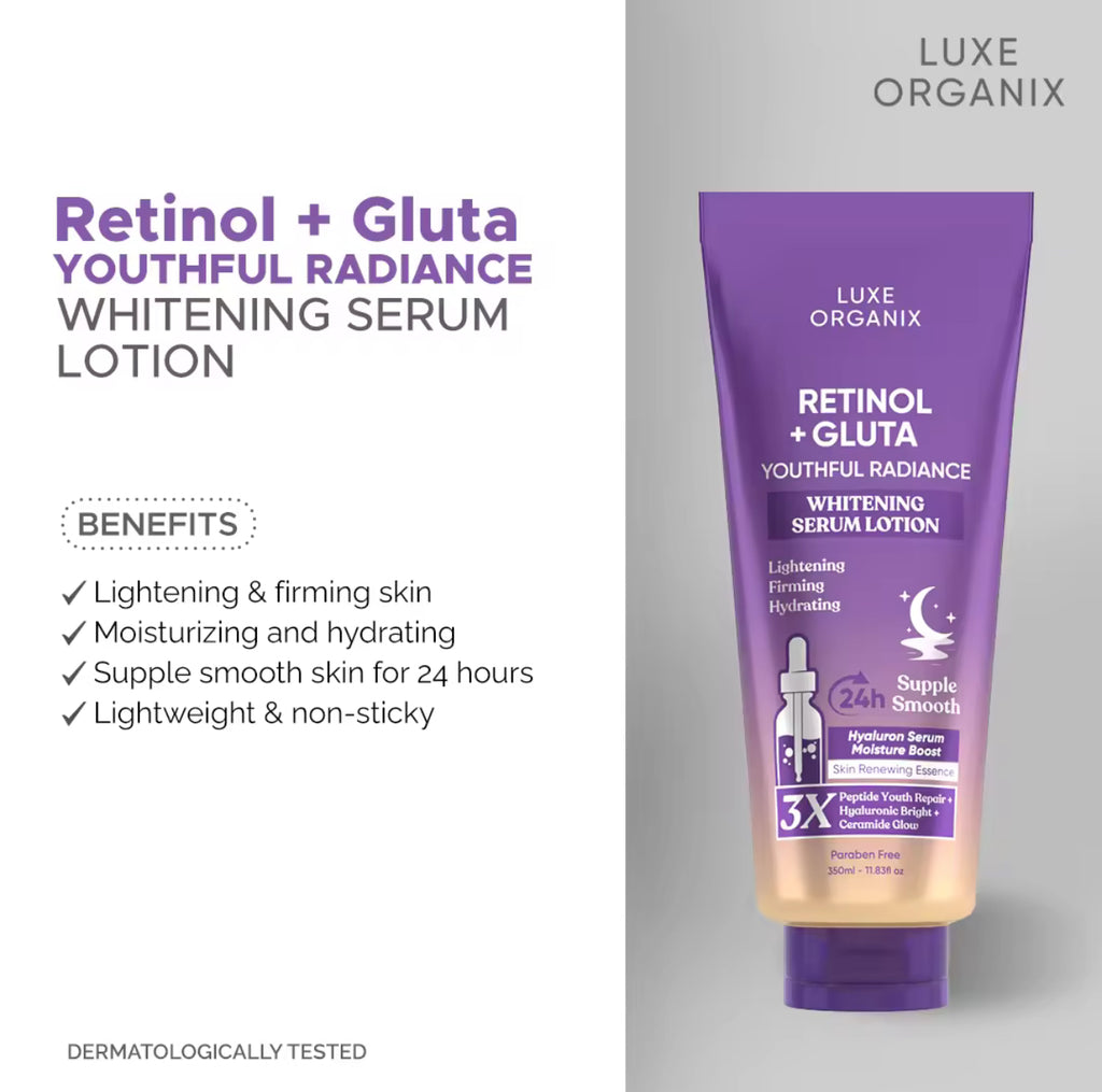 Luxe Organix Retinol + Gluta Youthful Radiance Whitening Serum Lotion
