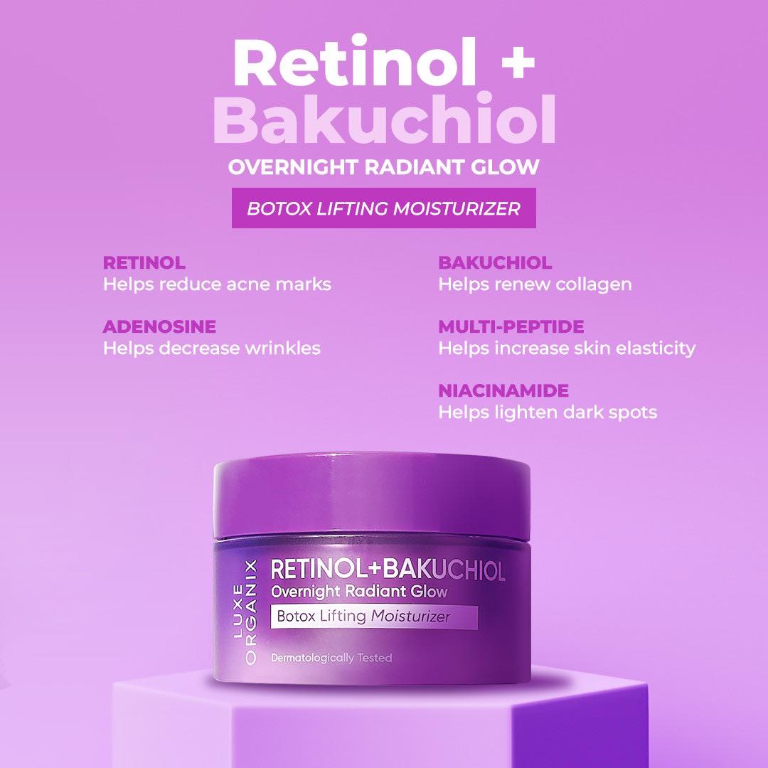 Retinol + Bakuchiol Overnight Radiant Glow Botox Lifting Moisturizer 5 ...