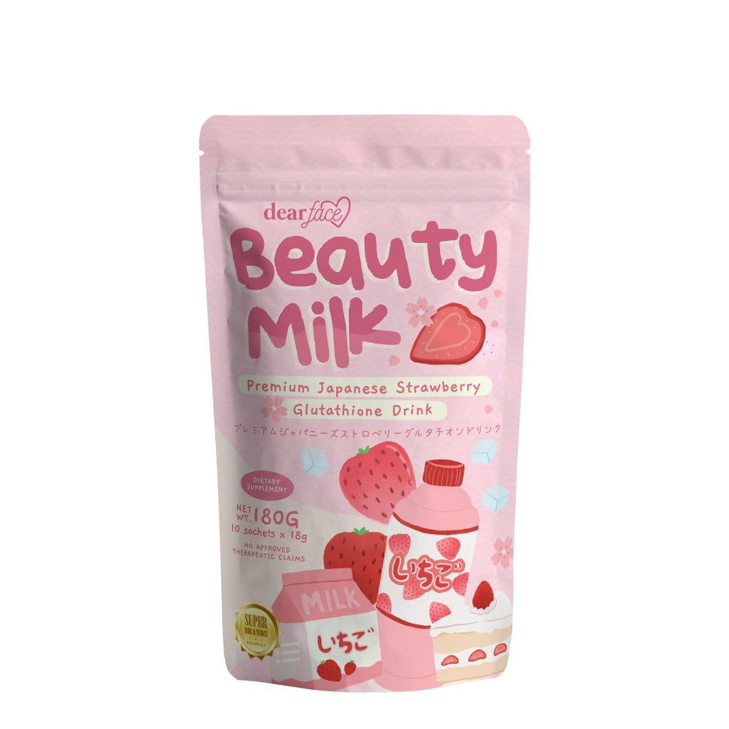 Dear Face Beauty Milk Premium Japanese Strawberry Glutathione Drink - LOBeauty | Shop Filipino Beauty Brands in the UAE