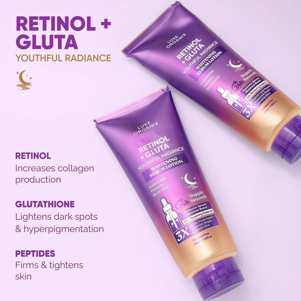 Luxe Organix Retinol + Gluta Youthful Radiance Whitening Serum Lotion - LOBeauty | Shop Filipino Beauty Brands in the UAE
