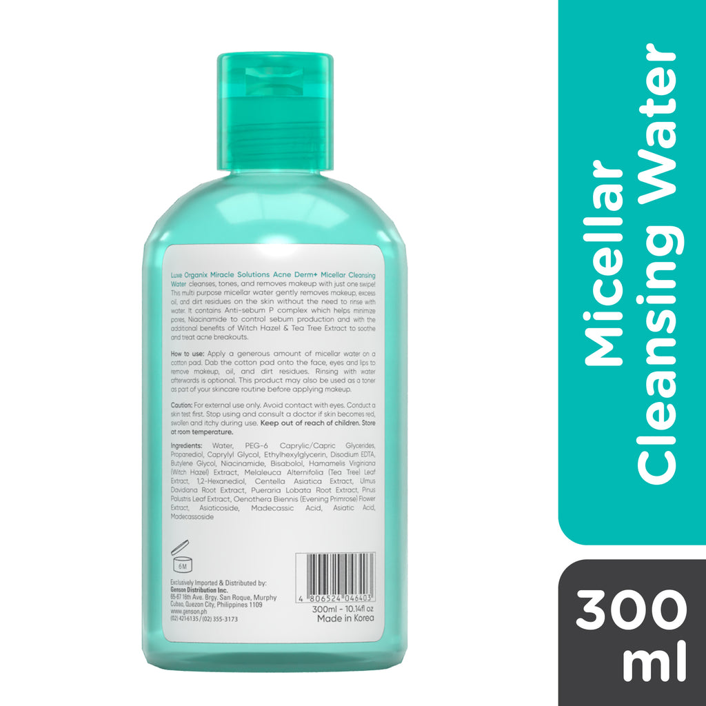 Miracle Solutions Acne Derm+ Micellar Cleansing Water 300ml - LOBeauty | Shop Filipino Beauty Brands in the UAE