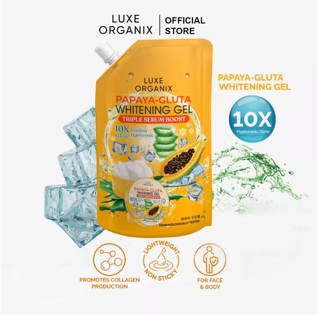 Luxe Organix Papaya-Gluta Whitening Gel Triple Serum Boost 200ml - LOBeauty | Shop Filipino Beauty Brands in the UAE