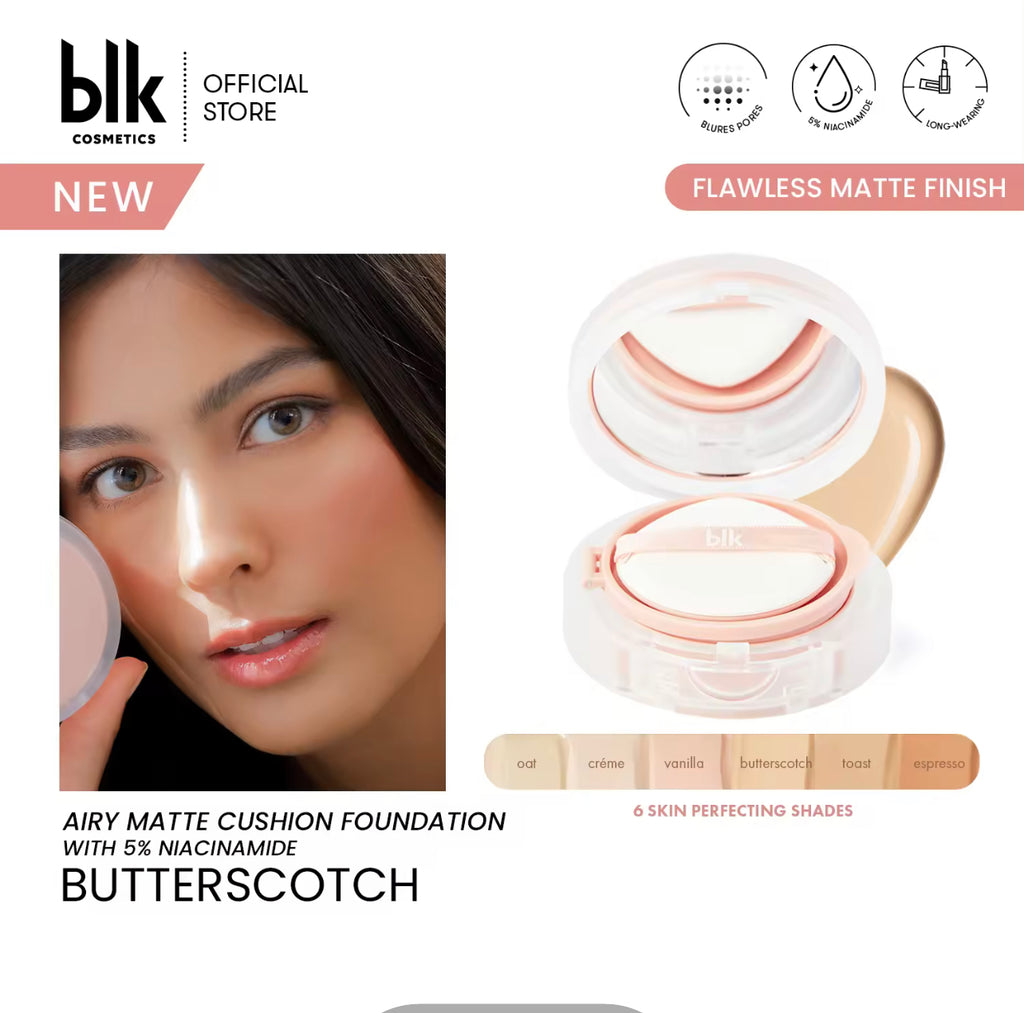 blk cosmetics Airy Matte Cushion Foundation SPF 15% Niacinamide