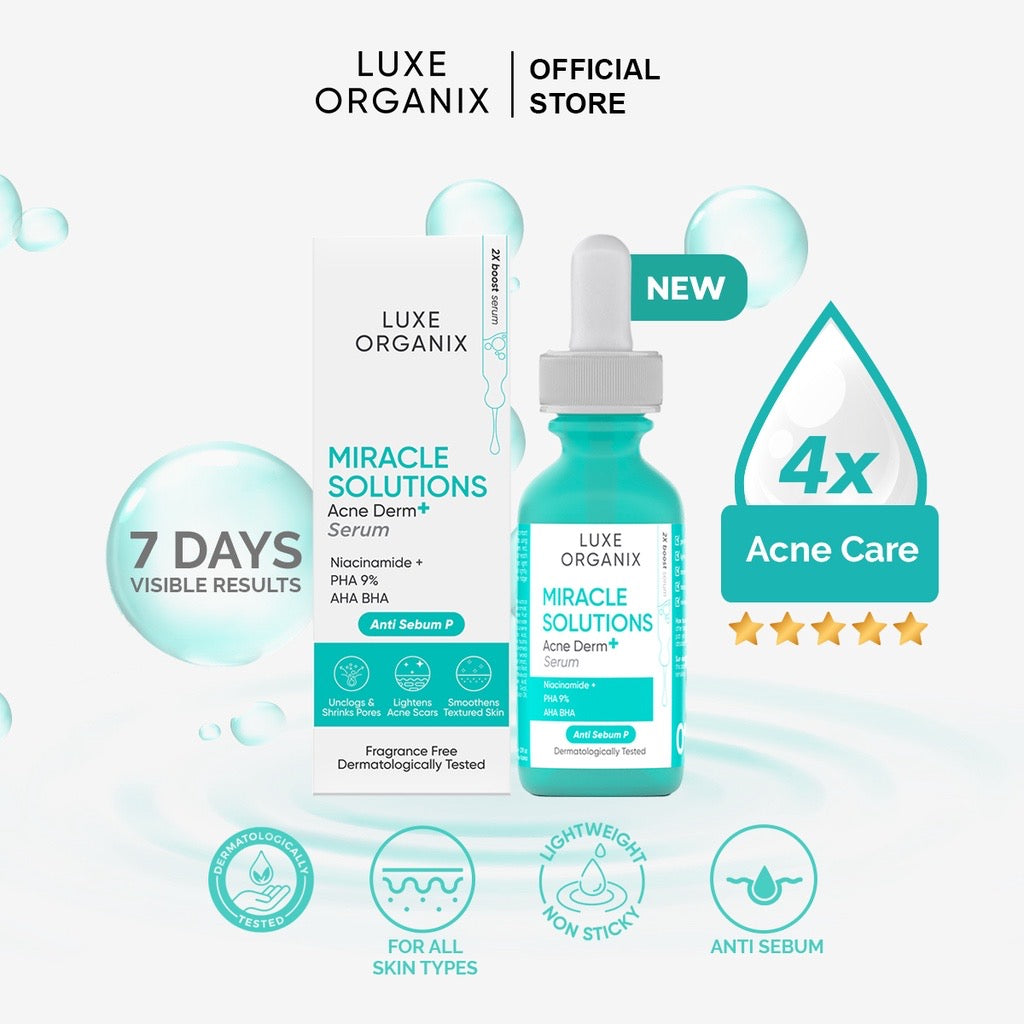 Luxe Organix Miracle Solutions AHA BHA PHA Serum 30ml