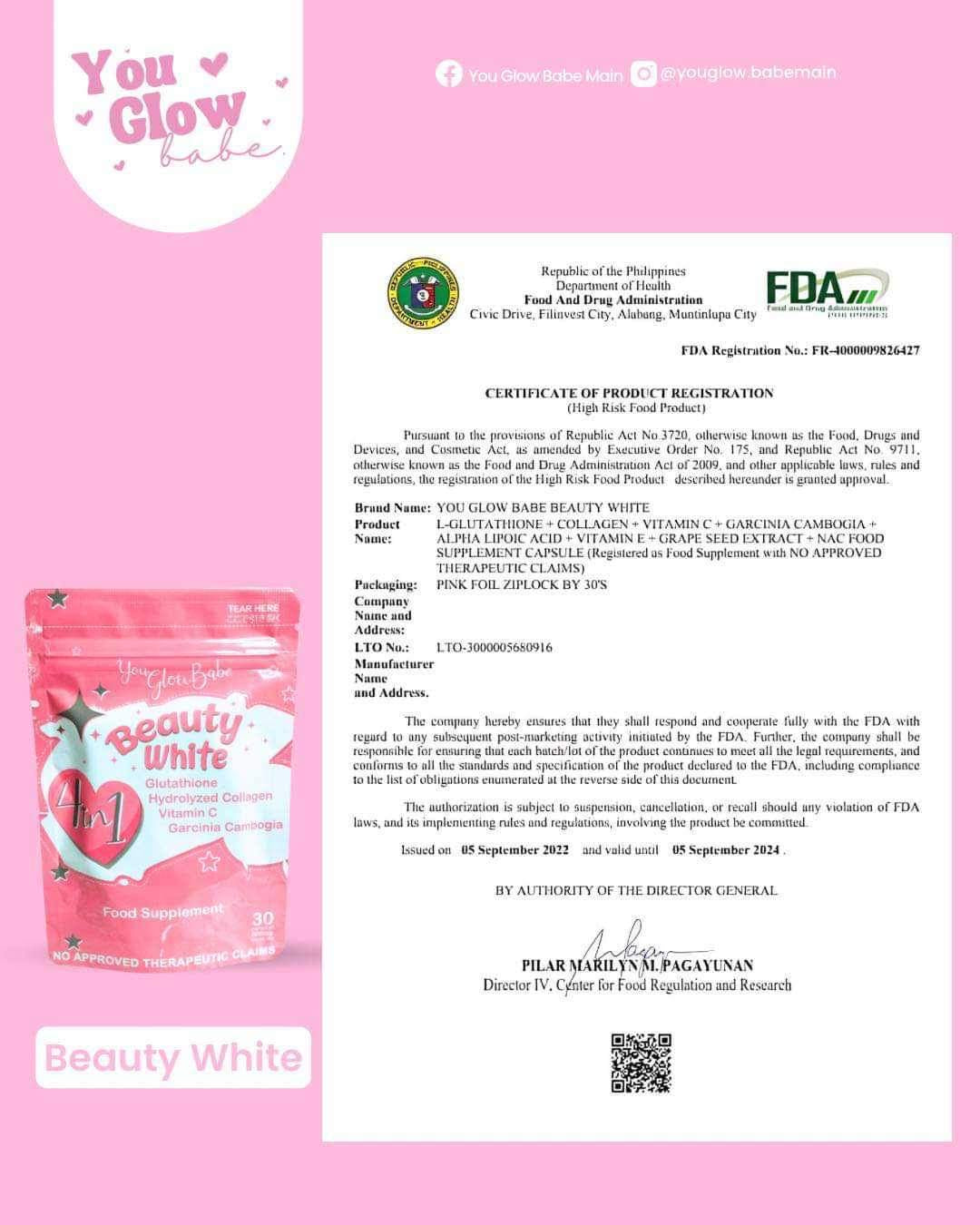beauty white glutathione You Glow, Babe Beauty White 4in1 Glutathione, Collagen, Vit C, Garcini | LOBeauty