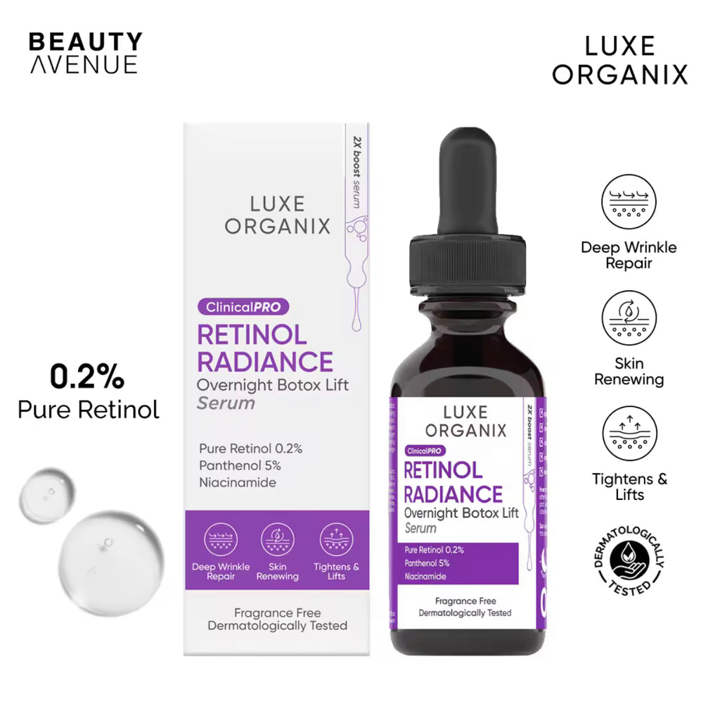 Luxe Organix ClinicalPro Retinol Radiance Overnight Botox Lift Serum - LOBeauty | Shop Filipino Beauty Brands in the UAE