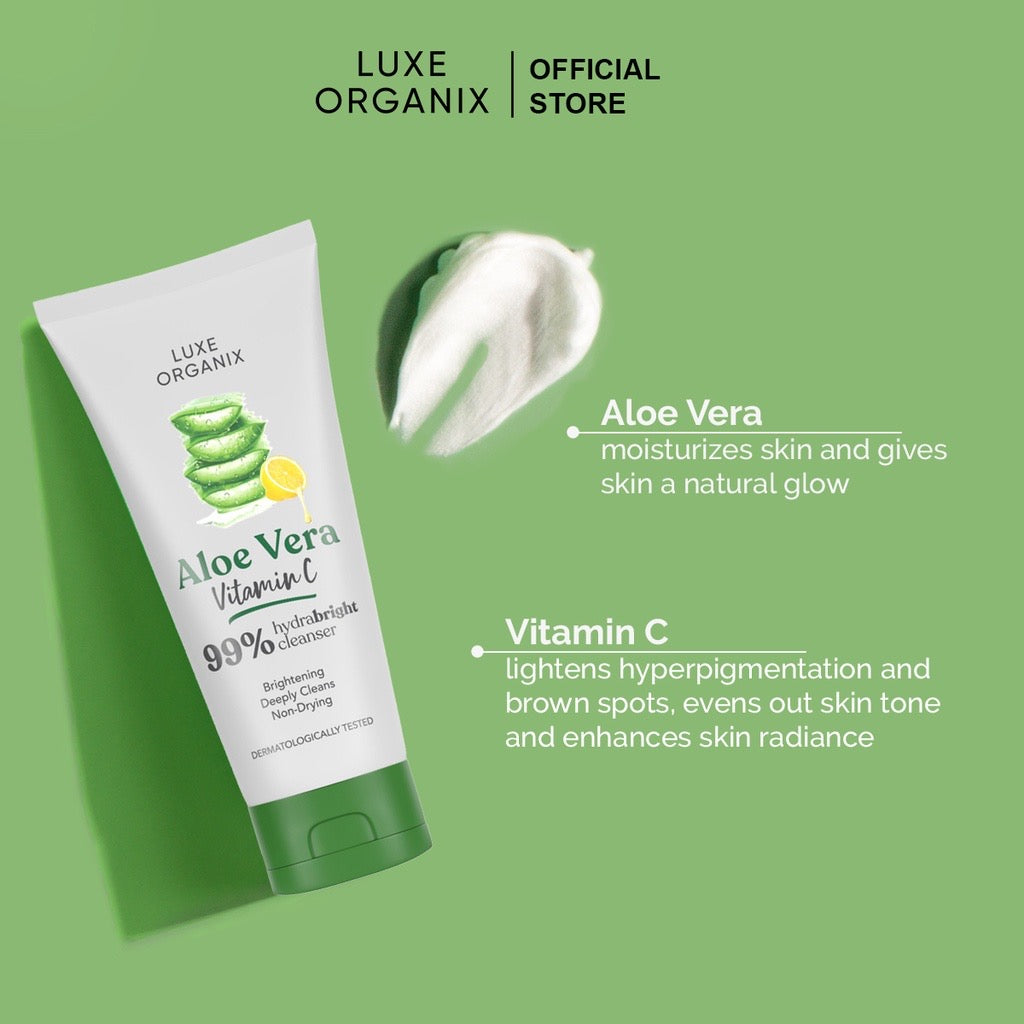 99% Aloe Vera Brightening Micro Foam Cleanser with Vitamin C - LOBeauty | Shop Filipino Beauty Brands in the UAE