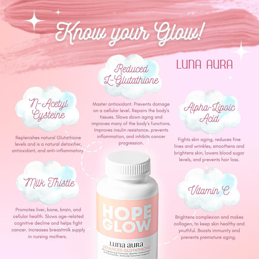 Hope Glow Advanced Glutathione 500mg (30 Capsules) | LOBeauty