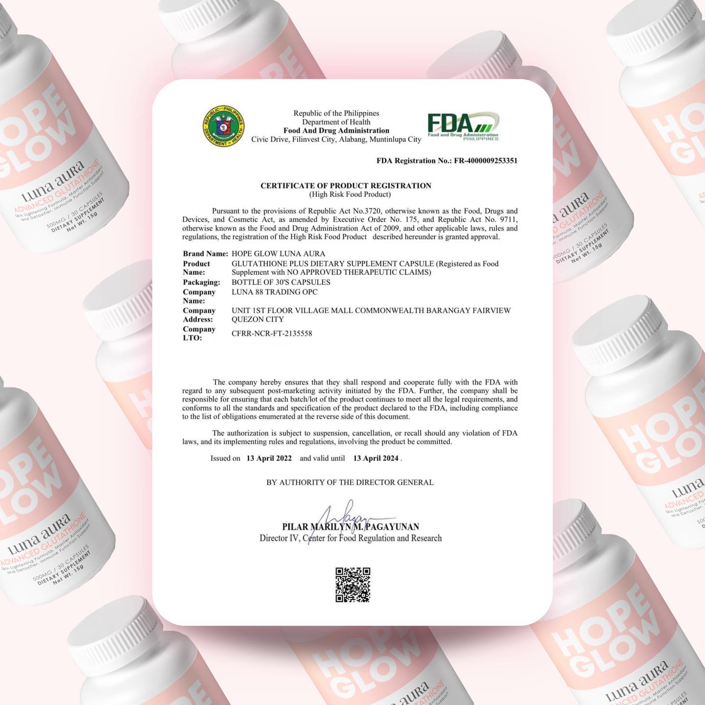 hope glow luna aura advanced glutathione Glutathione Pills Shopping Online In Pakistan main image 1