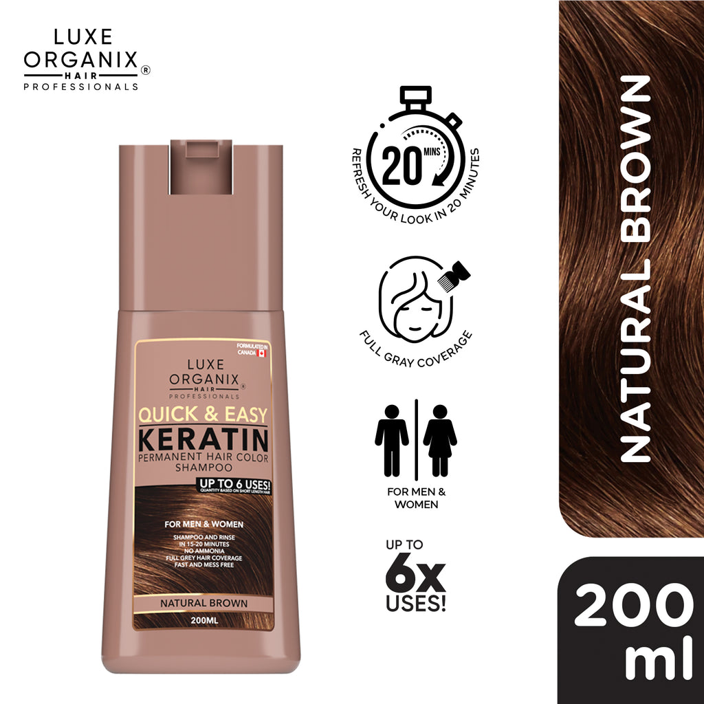 Luxe Organix Hair Color Shampoo in Natural Brown - LOBeauty | Shop Filipino Beauty Brands in the UAE