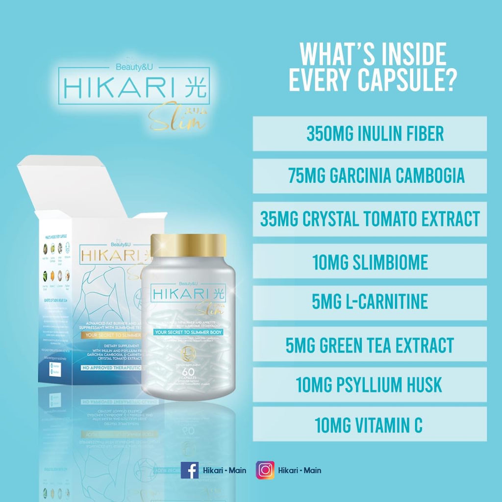 Hikari Slim Advanced Fat Burning and Appetite Suppressant with Slimbiome Technology 60caps by Beauty&U - LOBeauty | Shop Filipino Beauty Brands in the UAE