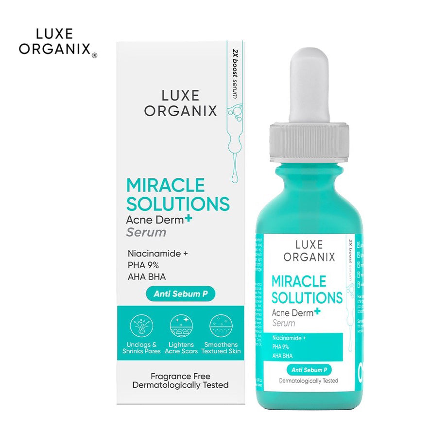 Luxe Organix Miracle Solutions AHA BHA PHA Serum 30ml