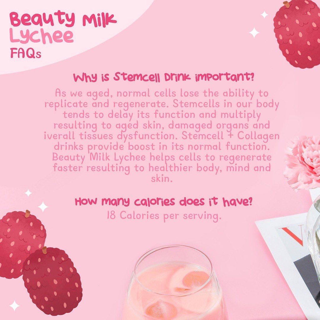 Dear Face Beauty Milk Premium Japanese Lychee Swiss Stemcell Drink - LOBeauty | Shop Filipino Beauty Brands in the UAE