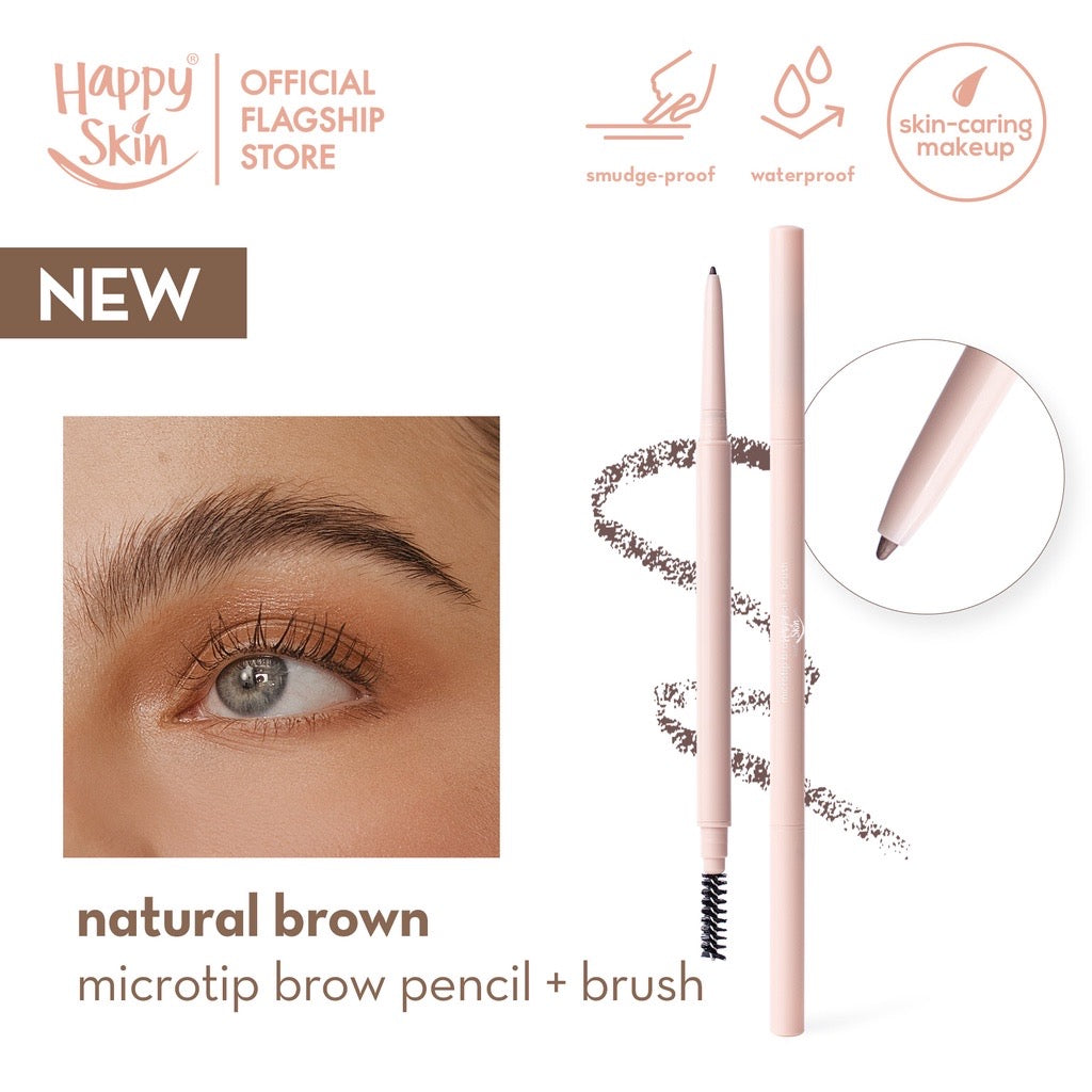 Happy Skin Holy Grail Microtip Brow Pencil + Brush in Natural Brown - LOBeauty | Shop Filipino Beauty Brands in the UAE