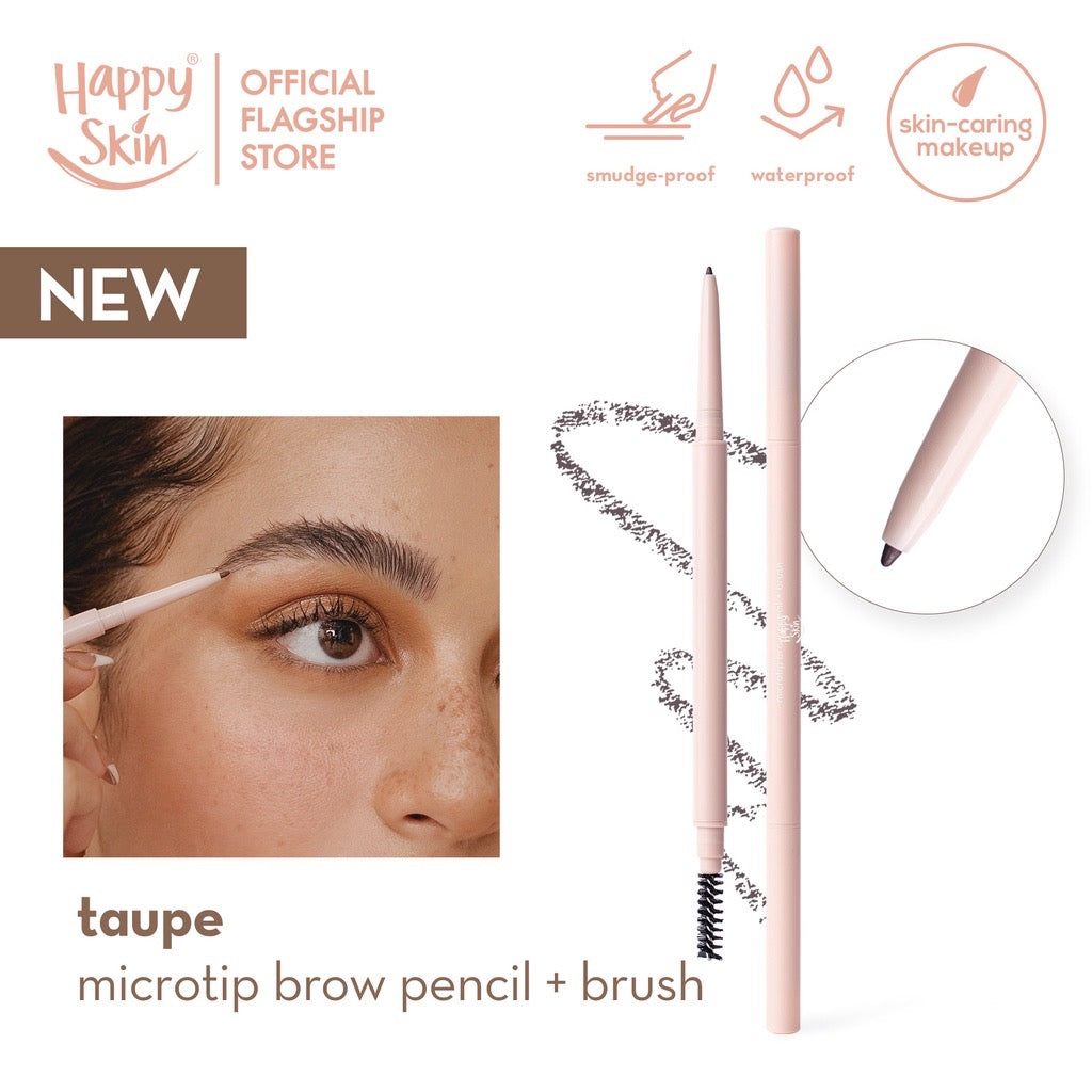 Happy Skin Holy Grail Microtip Brow Pencil + Brush in Taupe - LOBeauty | Shop Filipino Beauty Brands in the UAE