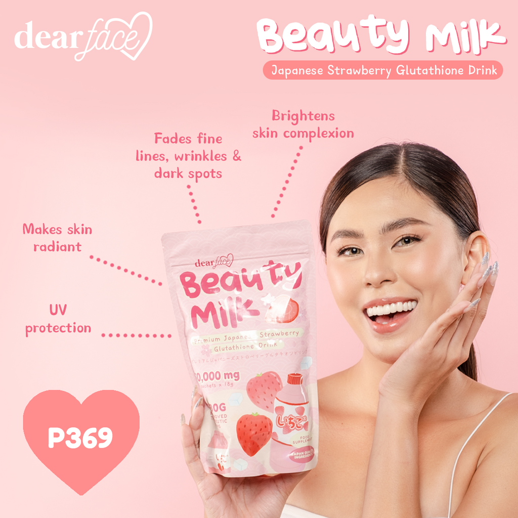 Dear Face Beauty Milk Premium Japanese Strawberry Glutathione Drink - LOBeauty | Shop Filipino Beauty Brands in the UAE