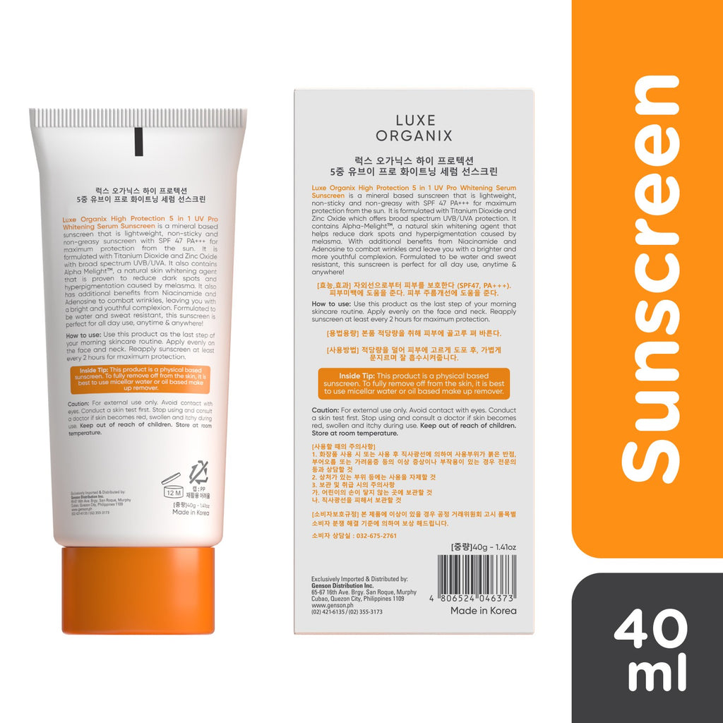 Luxe Organix 5in1 UV Pro Whitening Serum Sunscreen SPF47 PA+++ - LOBeauty | Shop Filipino Beauty Brands in the UAE