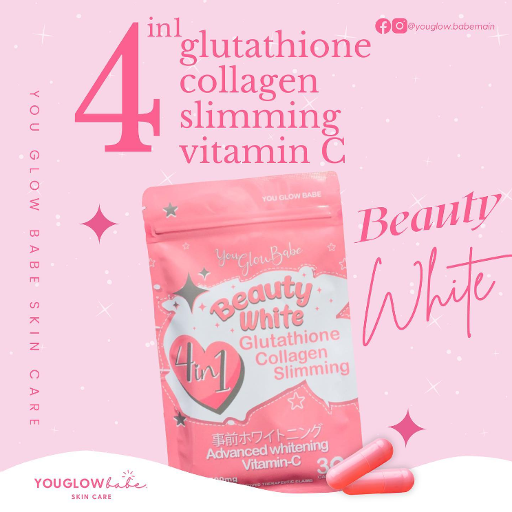 You Glow, Babe Beauty White 4in1 Glutathione, Collagen, Vit C, Garcini ...