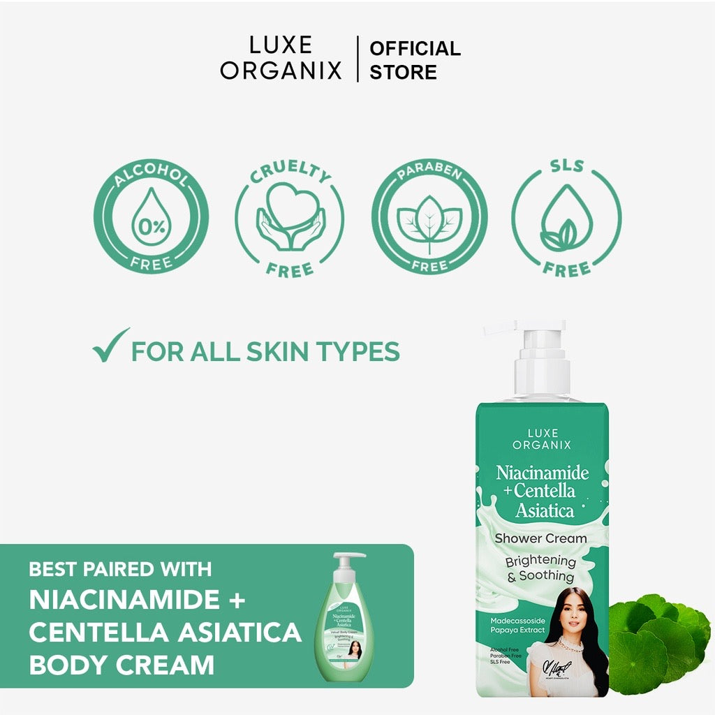 Luxe Organix  Niacinamide +Centella Asiatica + Papaya Extract Shower Cream