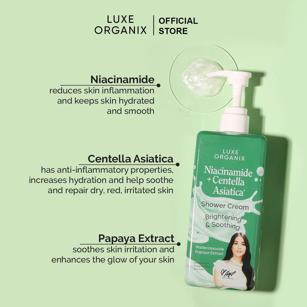 Luxe Organix Niacinamide +Centella Asiatica + Papaya Extract Shower Cream - LOBeauty | Shop Filipino Beauty Brands in the UAE