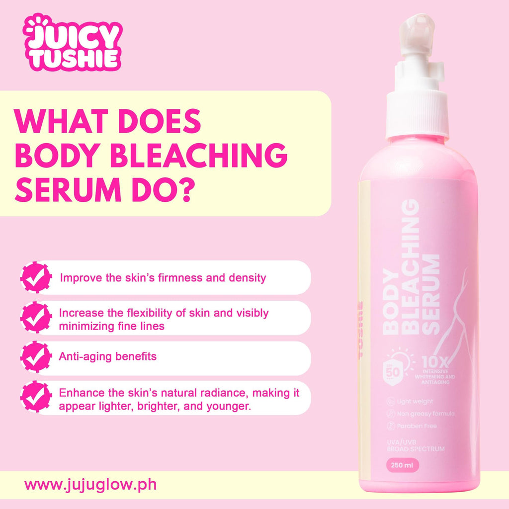 Juicy Tushie Body Bleaching Serum Lotion 10x Intensite Whitening SPF50+++ 250ml
