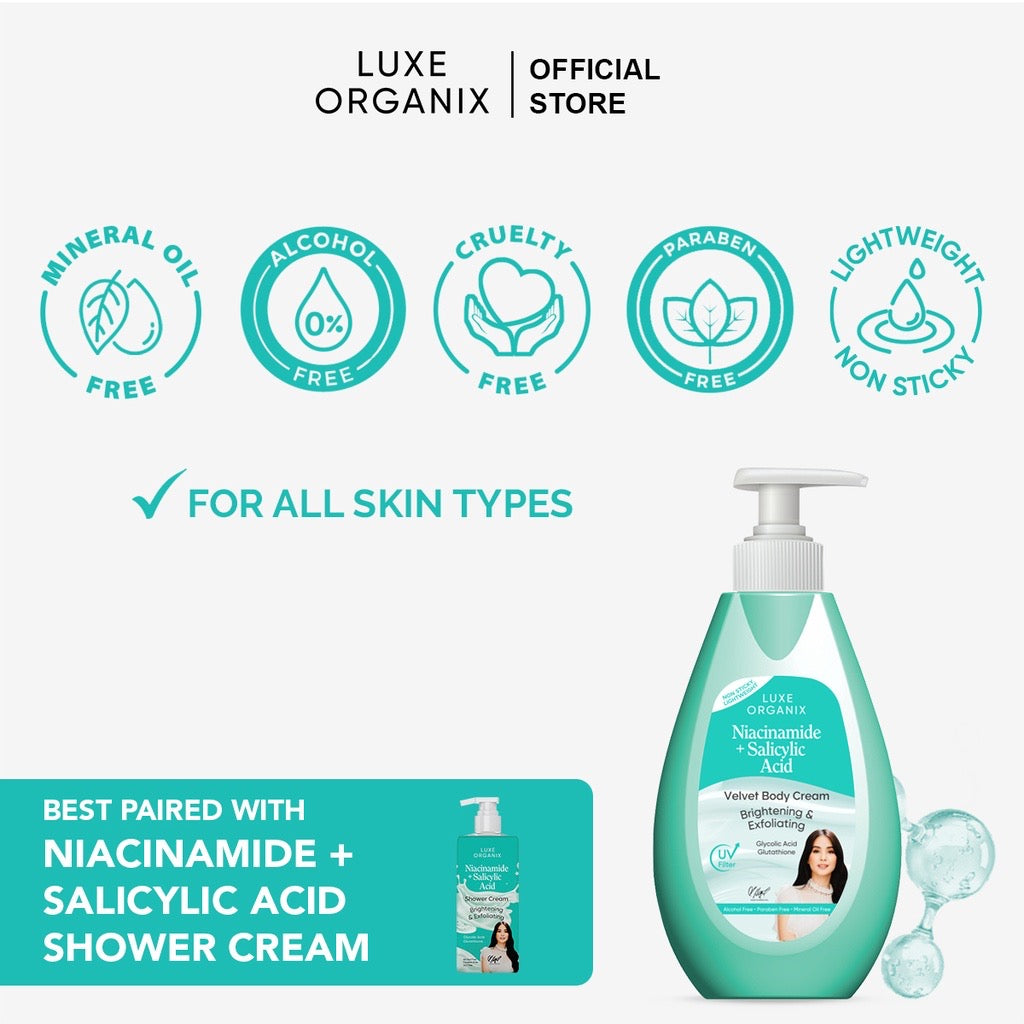 Luxe Organix Niacinamide + Salicylic Acid Velvet Body Cream - LOBeauty | Shop Filipino Beauty Brands in the UAE