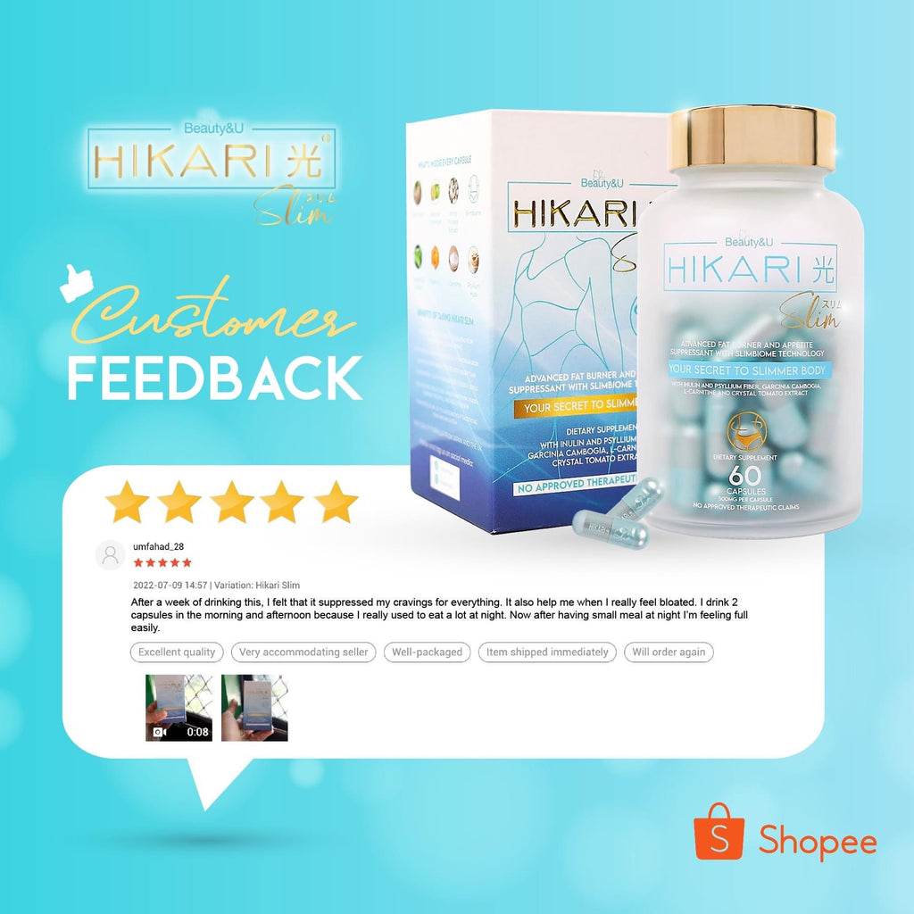 Hikari Slim Advanced Fat Burning and Appetite Suppressant with Slimbiome Technology 60caps by Beauty&U - LOBeauty | Shop Filipino Beauty Brands in the UAE