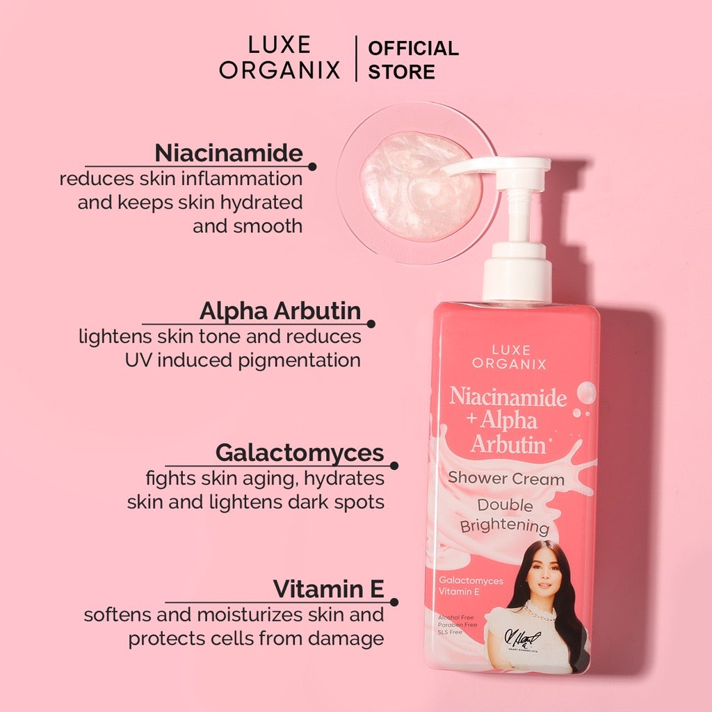 Luxe Organix Niacinamide + Alpha Arbutin + Vitamin E Shower Cream - LOBeauty | Shop Filipino Beauty Brands in the UAE