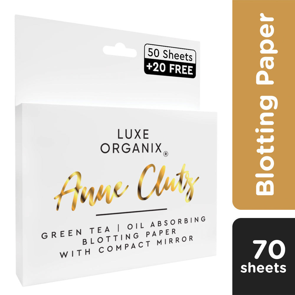 Green Tea Blotting Paper Powder Finish with Compact Mirror by Anne Clutz 70 sheets - LOBeauty | Shop Filipino Beauty Brands in the UAE