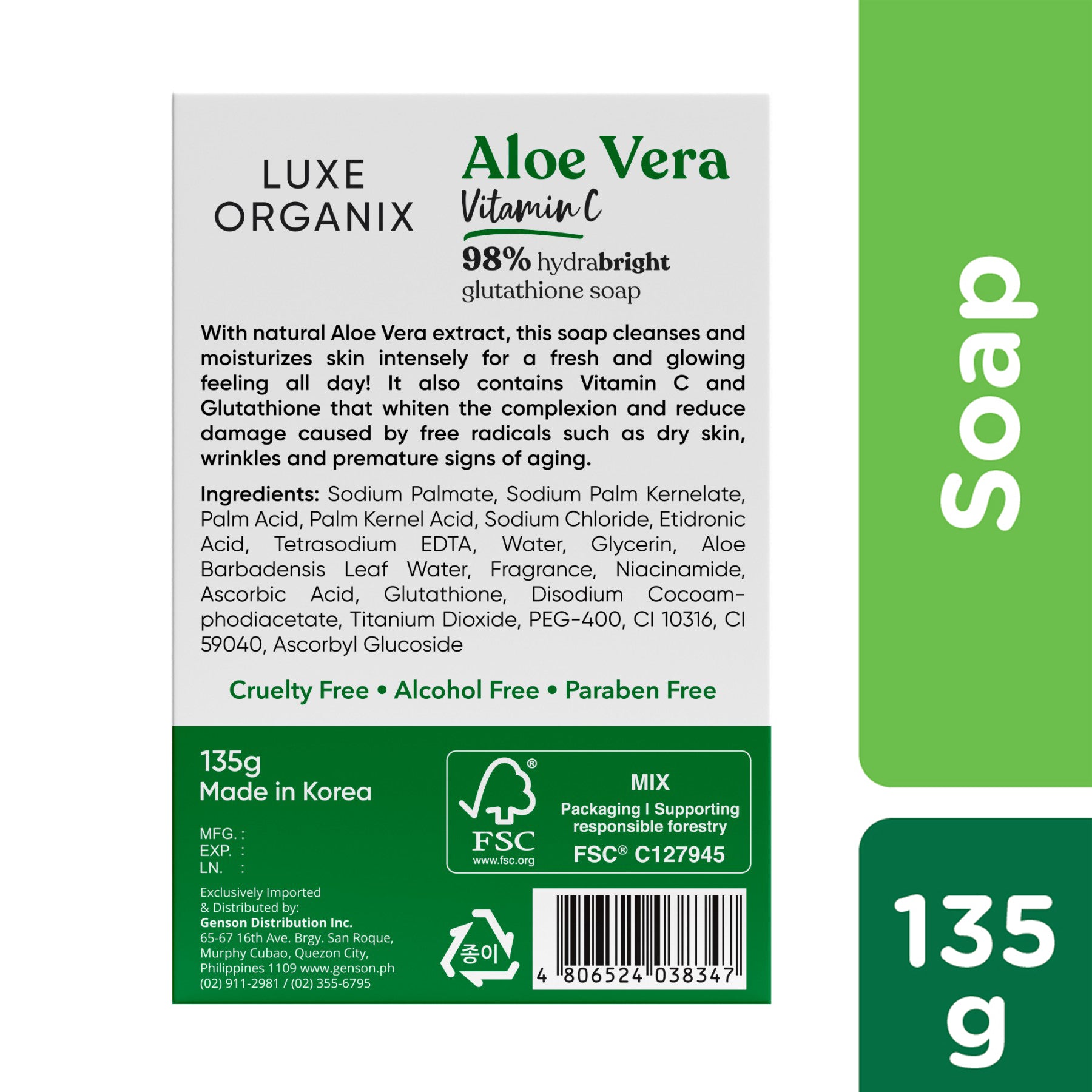 pycnogenol glutathione 98% Aloe Vera Natural Soap with Vitamin C and Glutathione | LOBeauty