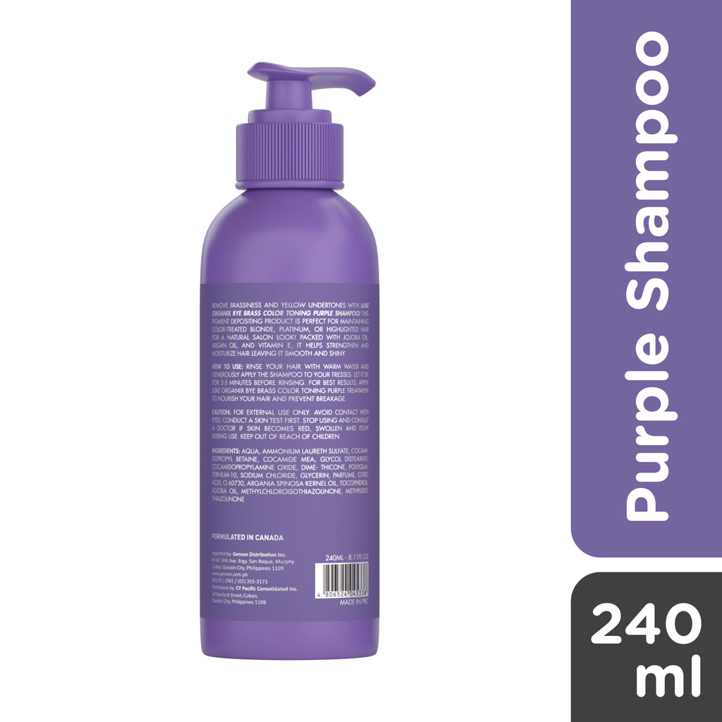 Luxe Organix Bye Brass Purple Shampoo 240ml