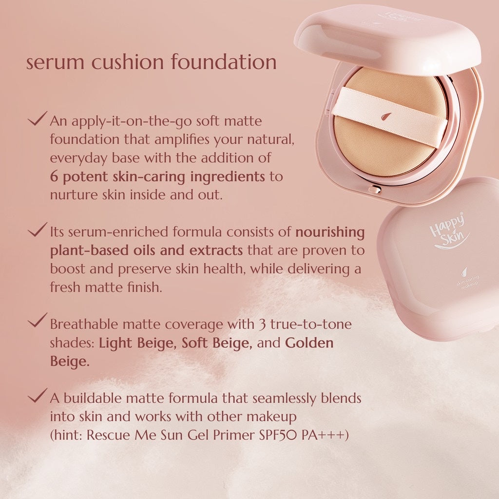 Happy Skin Second Skin Serum Cushion Foundation in Nude Beige