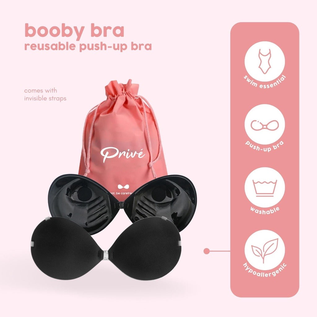 Privé Booby Bra Reusable Push Up Bra in Black - LOBeauty | Shop Filipino Beauty Brands in the UAE
